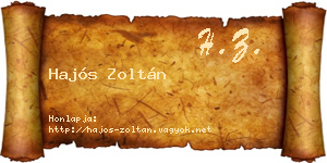 Hajós Zoltán névjegykártya